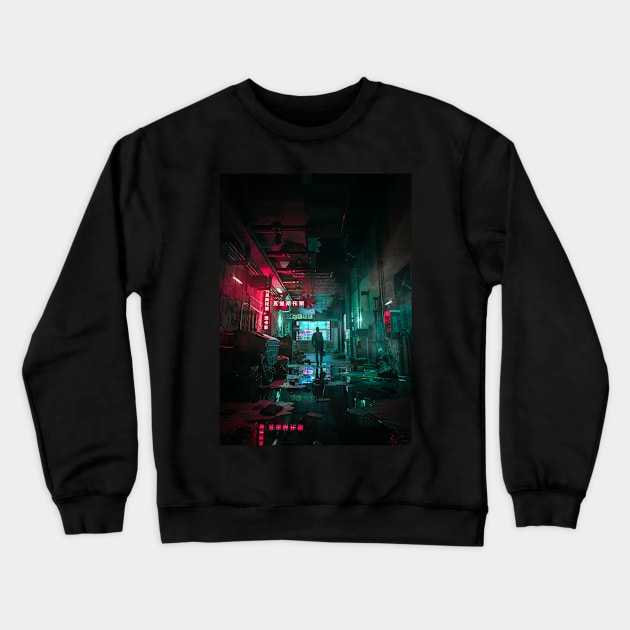 Neon-alley Crewneck Sweatshirt by skiegraphicstudio